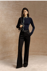 Dong Po Yin Seamless Wool Top - Deep Navy